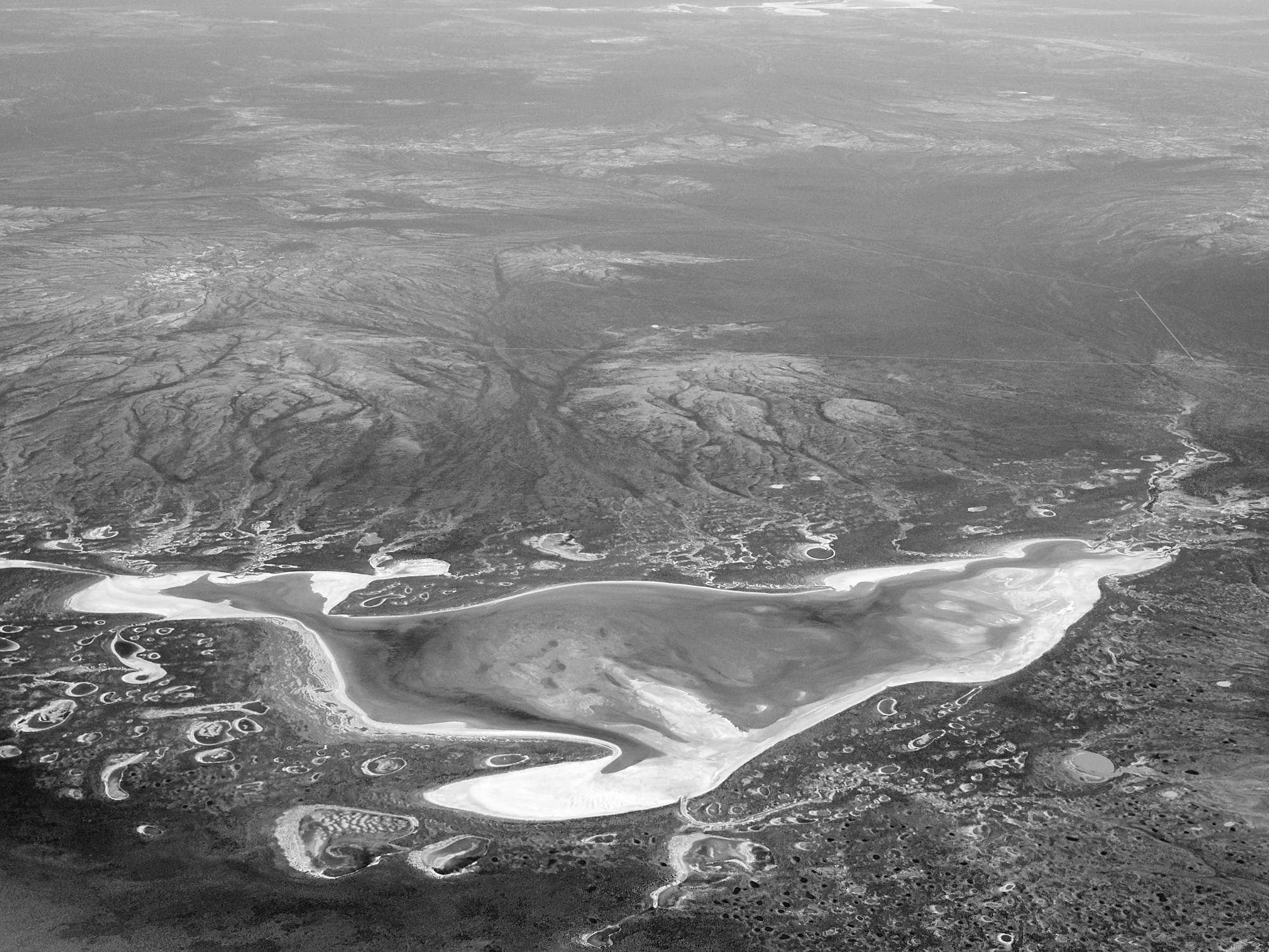 A view near Borodale Creek, Australia. The same photograph edited and converted to black and white or greyscale in Capture One. Possibly usable.